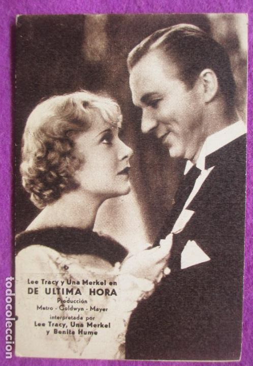 Cine: PROGRAMA DE CINE TARJETA DE ULTIMA HORA LEE TRACY UNA MERKEL METRO PC84