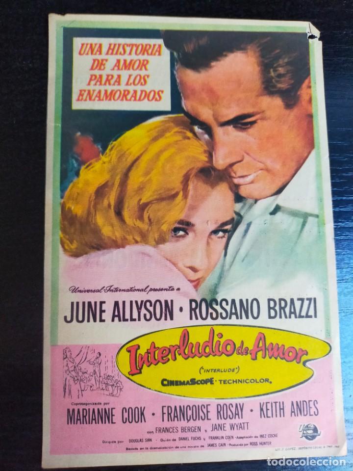 Cine: Interludio de amor. / Programa de mano. Cine Serra y Monumental. Matar&oacute; 1961 - Foto 1