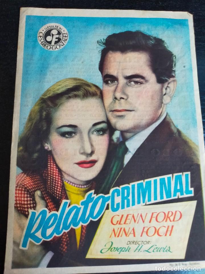 Cinema: Relato criminal. / Programa de mano. Cine Majestic Cinema 1952
