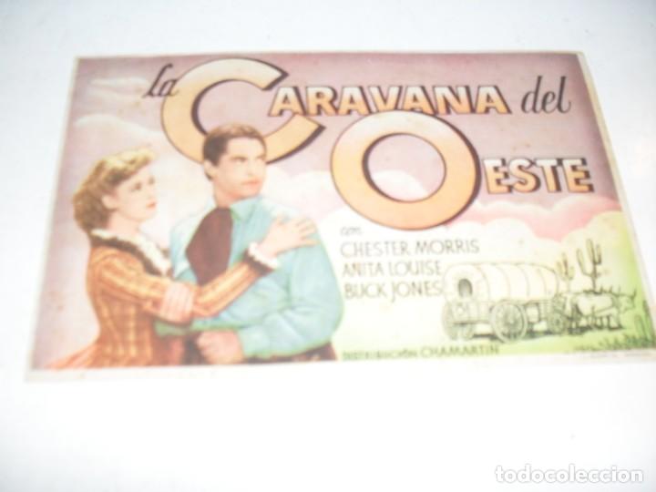 Cine: programa de mano sencillo,con texto publicitario.titulo:.CARAVANA DEL OESTE.