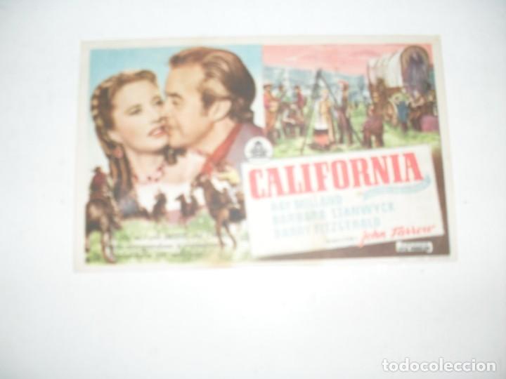 Cine: programa de mano sencillo,con texto publicitario.titulo:.CALIFORNIA.