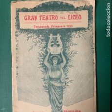 Cine: PROGRAMA LICEO TEMPORADA PRIMAVERA 1915. Lote 315965953