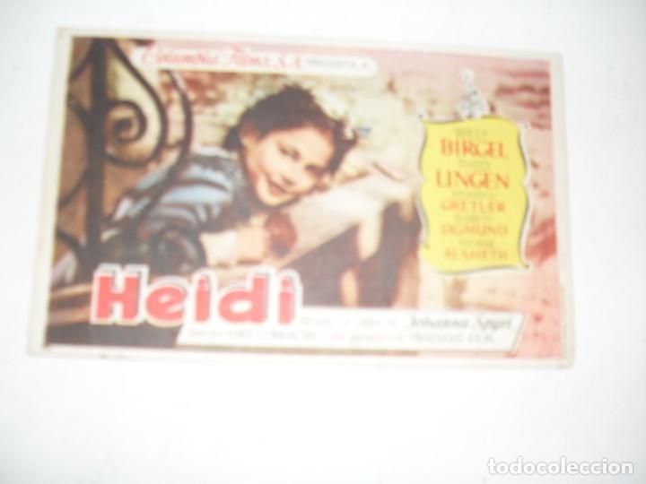  Flyers Publicitaires de films Anciens: programa de mano sencillo,con texto publicitario.titulo:.HEIDI.