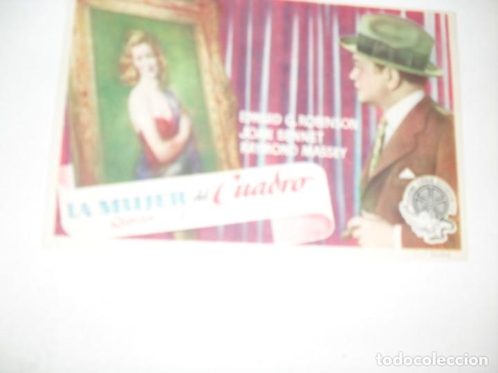  Flyers Publicitaires de films Anciens: programa de mano sencillo,con texto publicitario.titulo: LA MUJER DEL CUADRO.