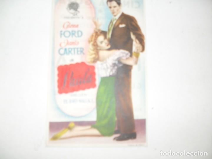  Flyers Publicitaires de films Anciens: programa de mano sencillo,con texto publicitario.titulo: PAULA.