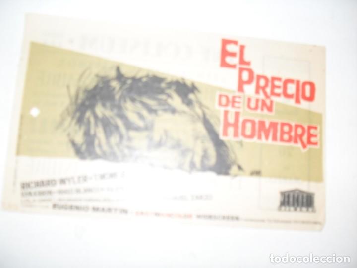  Flyers Publicitaires de films Anciens: programa de mano sencillo,con texto publicitario.titulo: EL PRECIO DE UN HOMBRE.