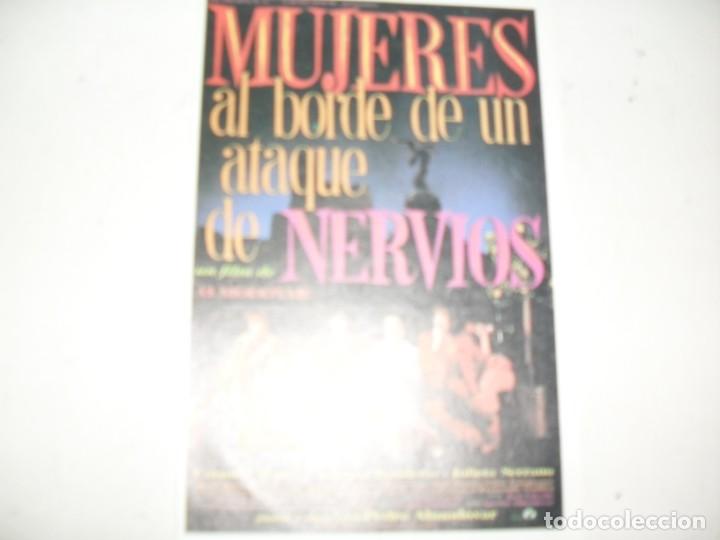  Flyers Publicitaires de films Anciens: programa de mano sencillo,con texto publicitario.titulo: MUJERES AL BORDE DE UN ATAQUE DE NERVIOS.