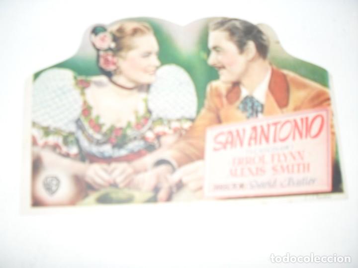  Flyers Publicitaires de films Anciens: programa de mano sencillo,con texto publicitario.titulo: SAN ANTONIO (TROQUELADO).