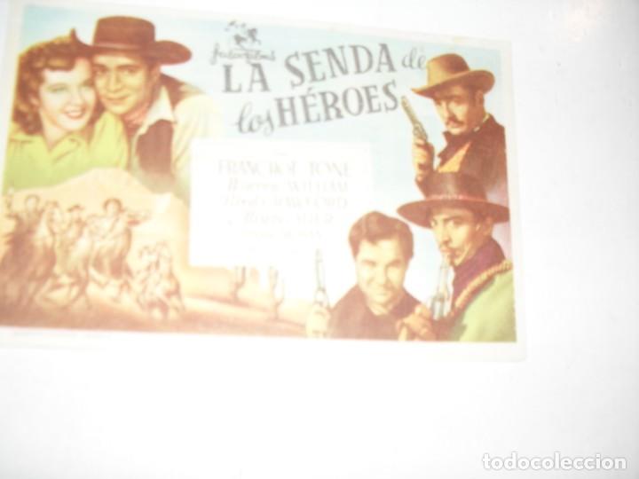  Flyers Publicitaires de films Anciens: programa de mano sencillo,con texto publicitario.titulo: LA SENDA DE LOS HEROES.