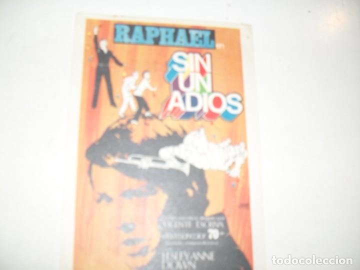  Flyers Publicitaires de films Anciens: programa de mano sencillo,con texto publicitario.titulo: RAPHAEL SIN UN ADIOS.
