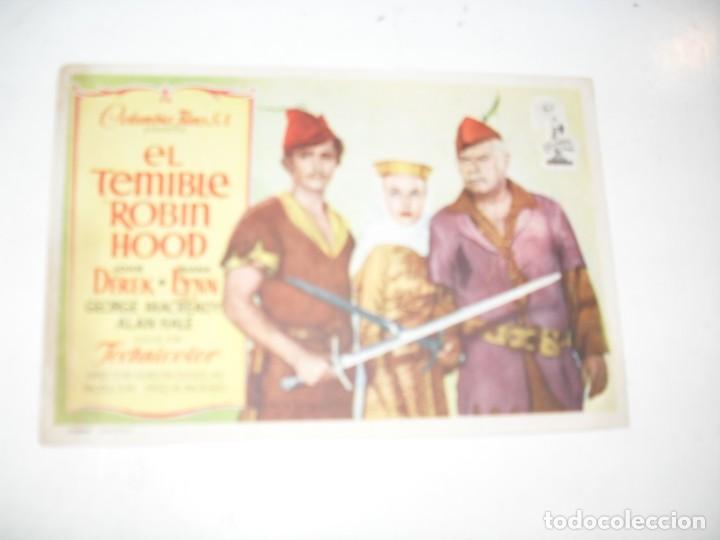 Cine: programa de mano sencillo,con texto publicitario.titulo: EL TEMIBLE ROBIN HOOD.