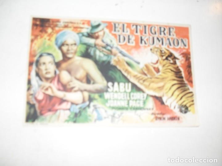  Flyers Publicitaires de films Anciens: programa de mano sencillo,con texto publicitario.titulo: EL TIGRE DE KUMAON.