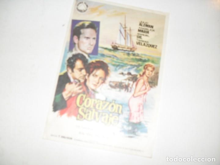 Cine: programa de mano sencillo,sin texto publicitario.titulo: CORAZON SALVAJE.