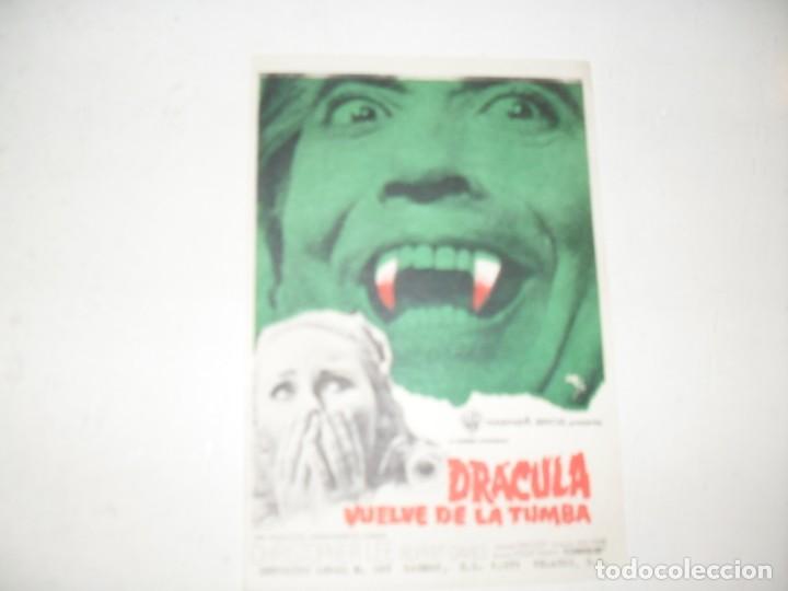 Cine: programa de mano sencillo,sin texto publicitario.titulo: DRACULA VUELVE DE LA TUMBA.