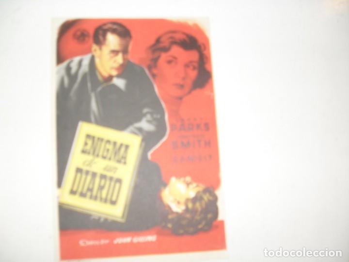 Cine: programa de mano sencillo,sin texto publicitario.titulo: ENIGMA DE UN DIARIO.