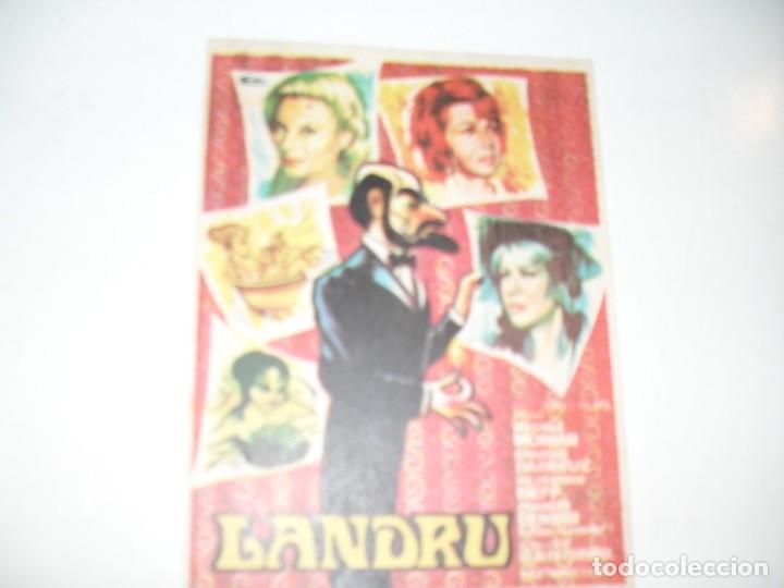 Cine: programa de mano sencillo,sin texto publicitario.titulo: LANDRU.