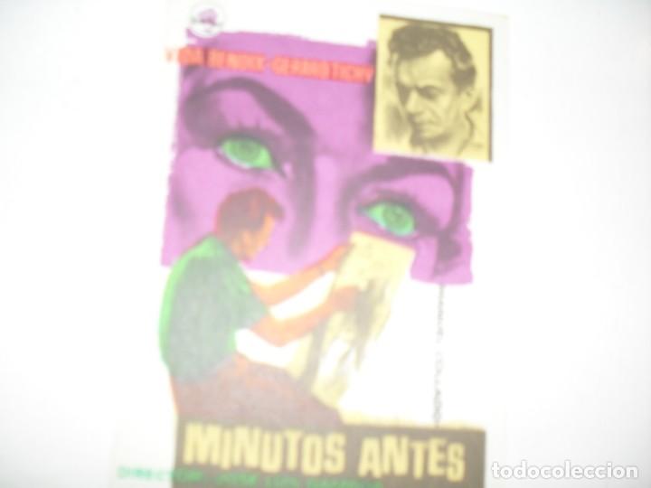 Cine: programa de mano sencillo,sin texto publicitario.titulo: MINUTOS ANTES.