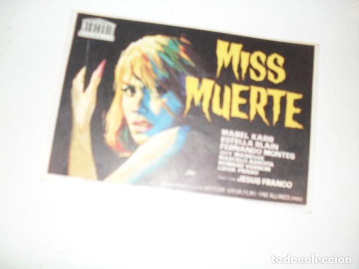 Cine: programa de mano sencillo,sin texto publicitario.titulo: MISS MUERTE.
