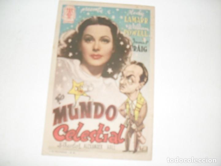 Cine: programa de mano sencillo,sin texto publicitario.titulo: MUNDO CELESTIAL.