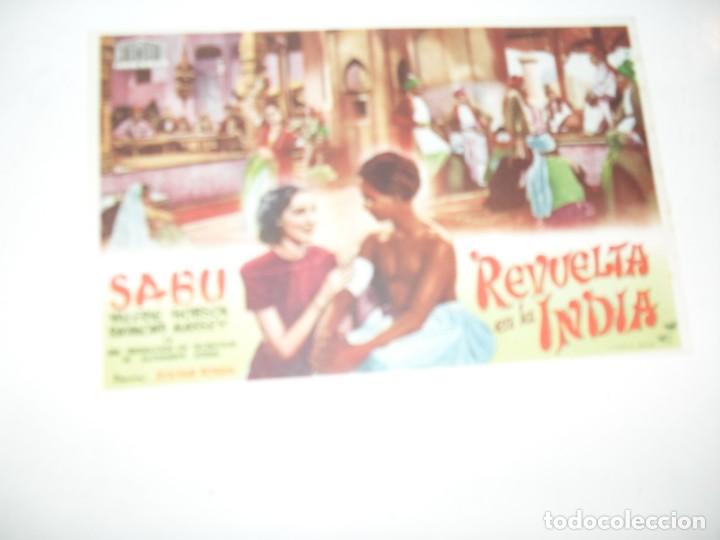 Cine: programa de mano sencillo,sin texto publicitario.titulo: REVUELTA EN LA INDIA.
