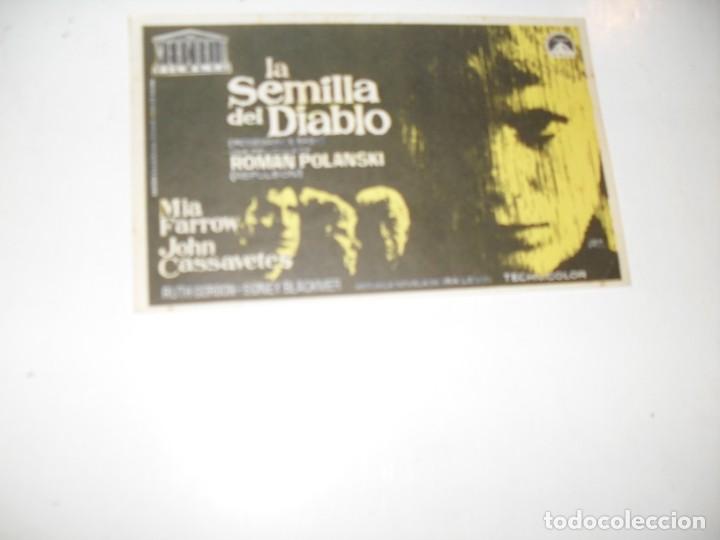 Cine: programa de mano sencillo,sin texto publicitario.titulo: LA SEMILLA DEL DIABLO,