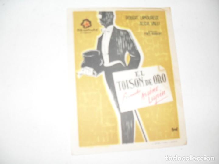 Cine: programa de mano sencillo,sin texto publicitario.titulo: EL TOISON DE ORO FIRMADO ARSENE LUPIN.