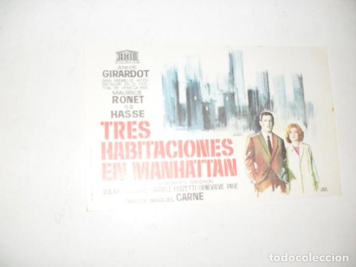 Cine: programa de mano sencillo,sin texto publicitario.titulo: TRES HABITACIONES EN MANHATAN.