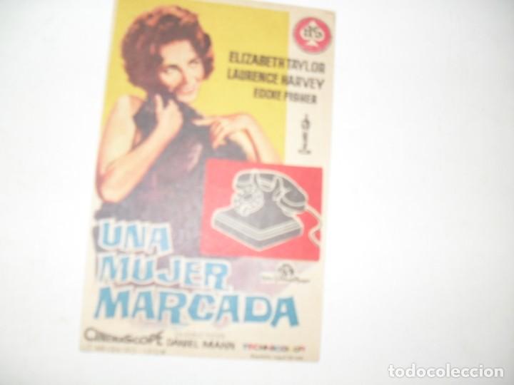Cine: programa de mano sencillo,sin texto publicitario.titulo: UNA MUJER MARCADA.