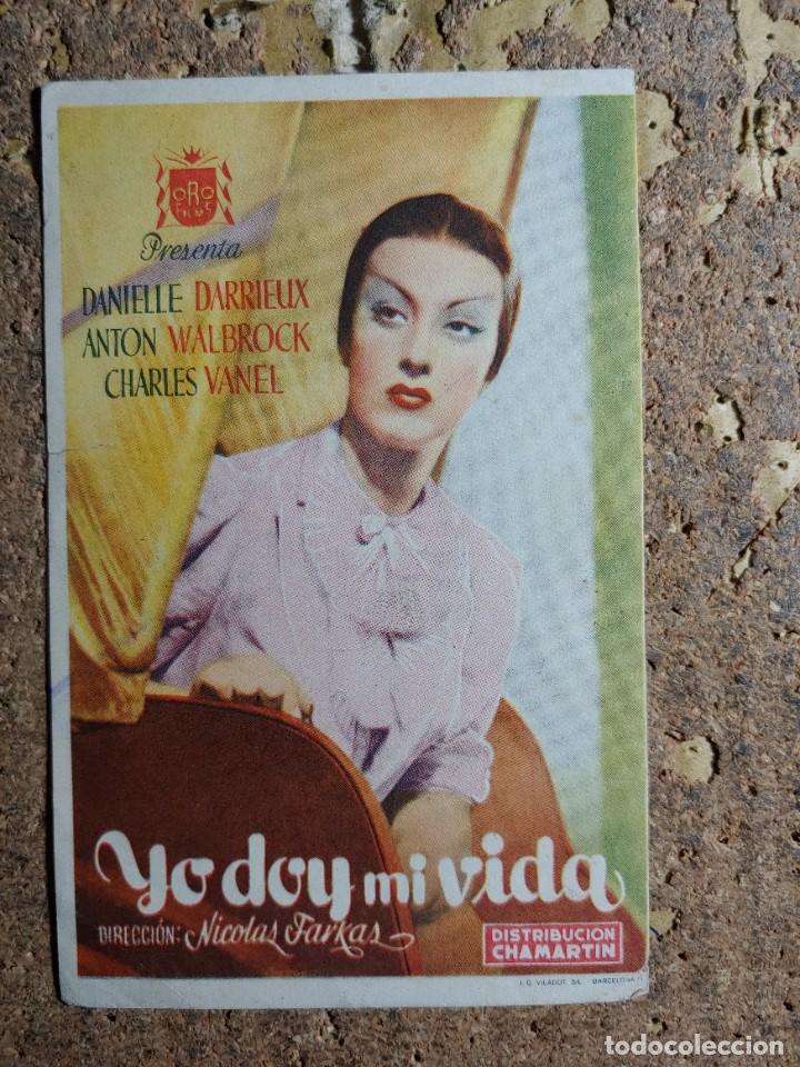 Folhetos de m&atilde;o de filmes antigos de cinema: FOLLETO DE MANO DE LA PELICULA YO DOY MI VIDA