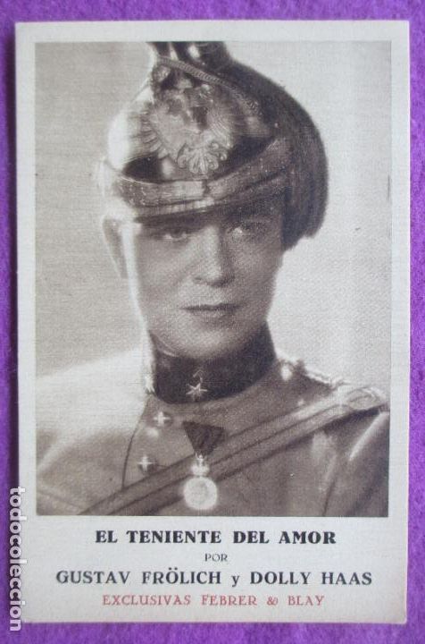 Cine: PROGRAMA DE CINE TARJETA EL TENIENTE DEL AMOR GUSTAV FROLICH DOLLY HAAS PC106