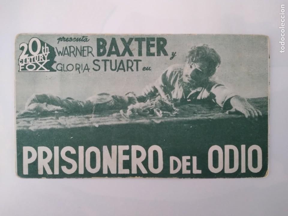 Cine: PROGRAMA TARJETA CINE PRISIONERO DEL ODIO FOX SALON NACIONAL 49