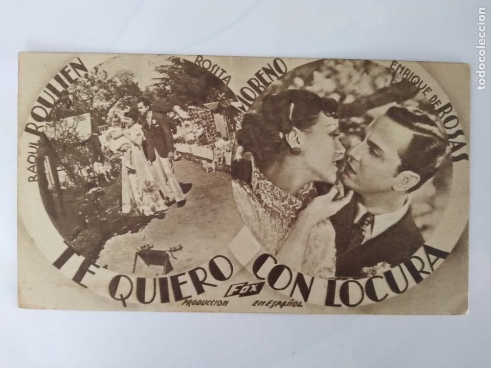 Folhetos de m&atilde;o de filmes antigos de cinema: PROGRAMA TARJETA CINE TE QUIERO CON LOCURA FOX RIALTO VICH RV 108