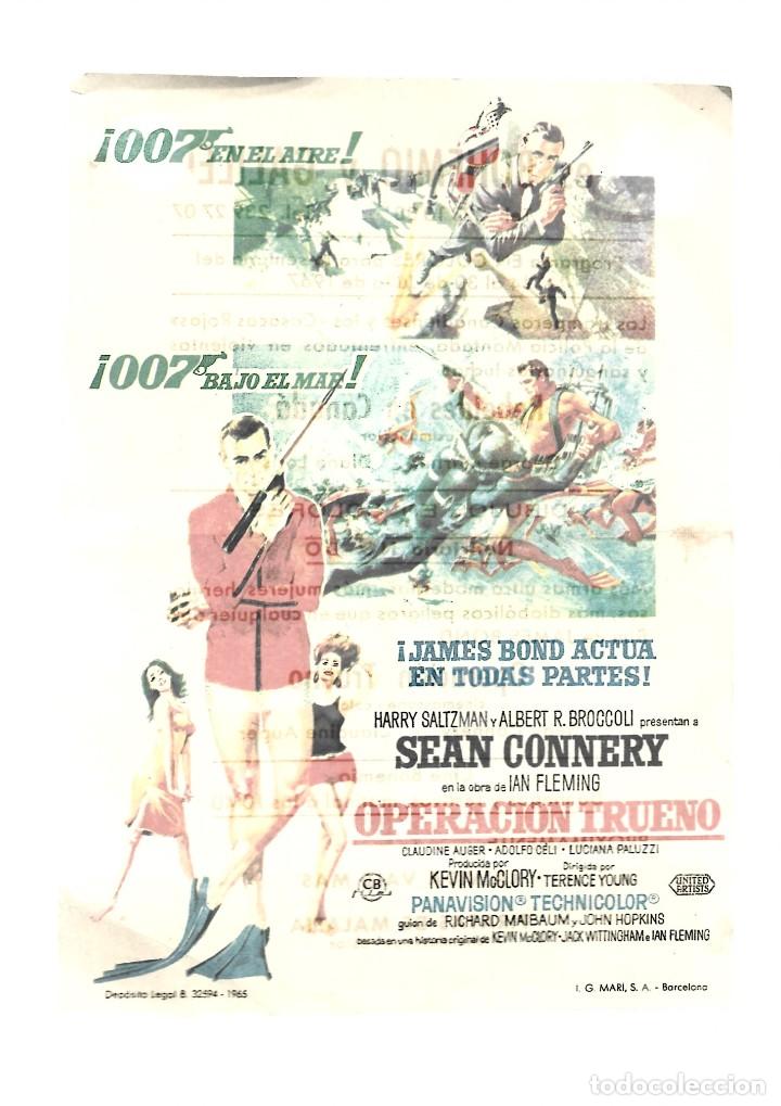 Kino: Programa de cine, James Bond: Operaci&oacute;n Trueno, 1967, buen estado