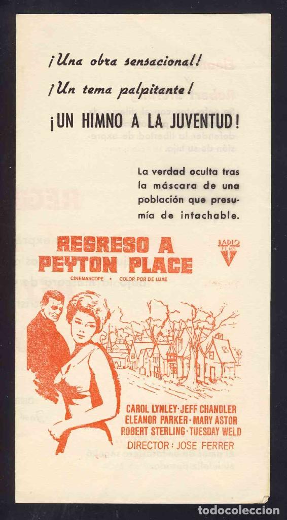 Cine: Programa de cine local: REGRESO A PEYTON PLACE. Doble. Con publicidad - Foto 1