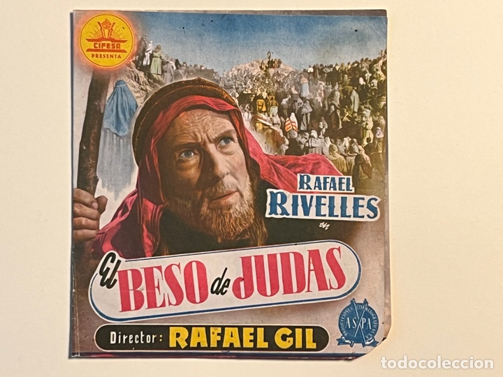 Cine: CINE MADRID, folleto de mano doble. Rafael Rivelles en EL BESO DE JUDAS (a.1954)