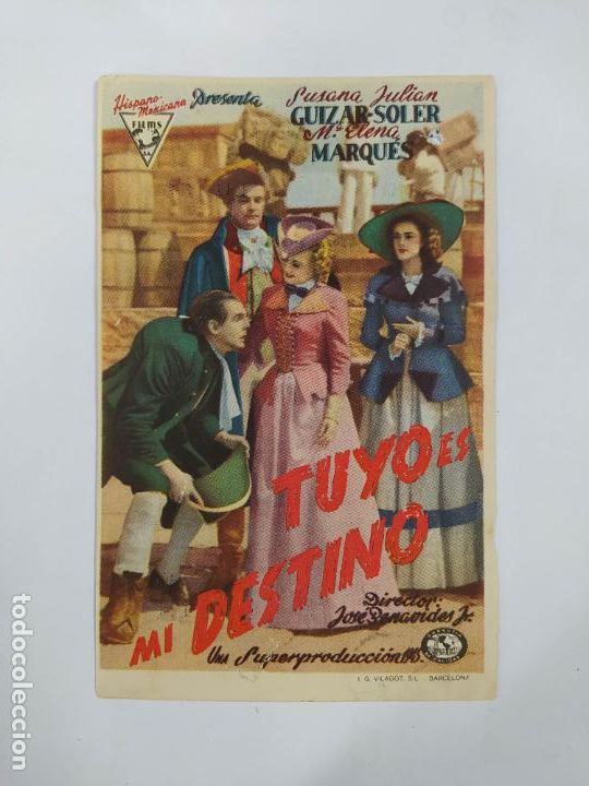  Flyers Publicitaires de films Anciens: PROGRAMA FOLLETO DE MANO DE CINE FRONTON LOGRO&Ntilde;O. TUYO ES MI DESTINO. TDKP20E