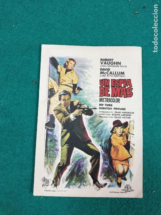 Cine: UN ESPIA DE MAS. ROBERT VAUGHN - DAVID McCALLUM. PROGRAMA DE CINE. - Foto 1