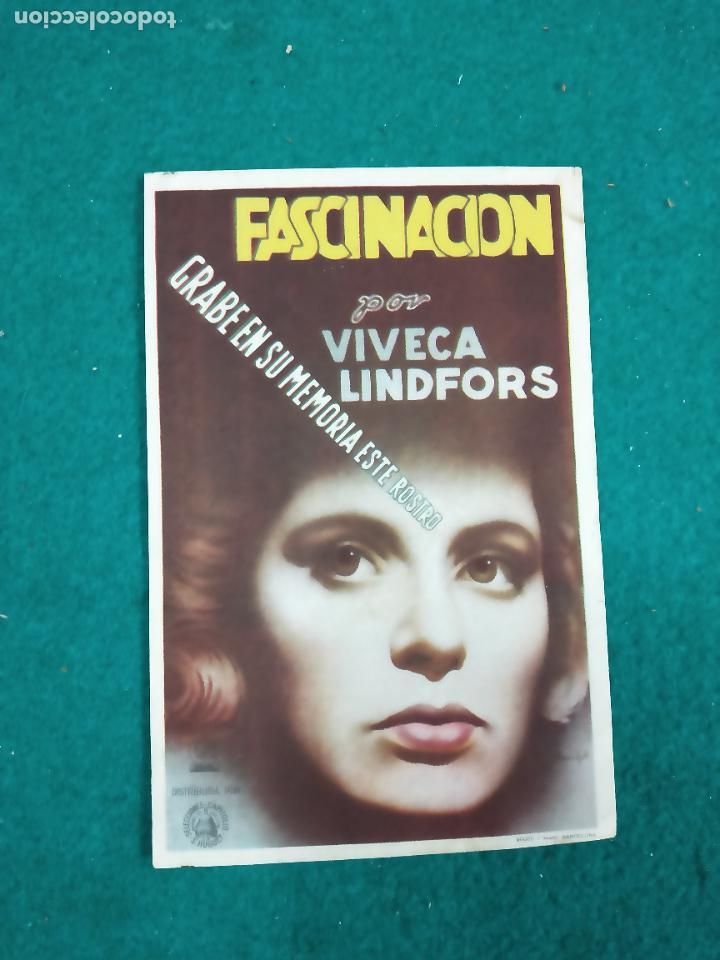 Cine: FASCINACION - VIVECA LINDFORS . PROGRAMA DE CINE CON PUBLICIDAD - Foto 1