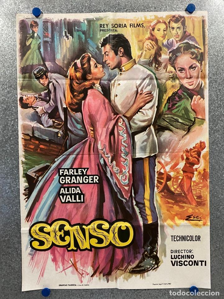 Cine: Senso. Alida Valli, Farley Granger, Massimo Girotti, Rina Morelli. A&Ntilde;O 1967. POSTER ORIGINAL.
