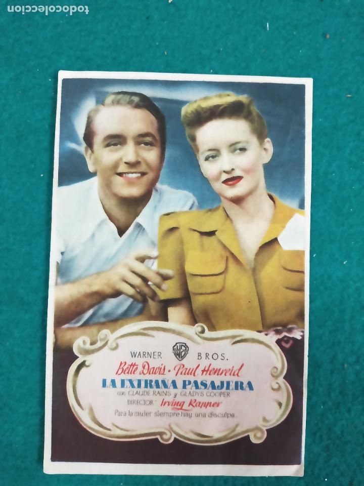 Cine: LA EXTRA&Ntilde;A PASAJERA - BETTE DAVIS. PROGRAMA DE CINE CON PUBLICIDAD. - Foto 1