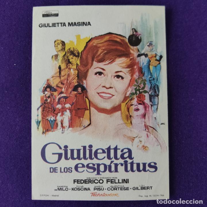  Foglietti di film di film antichi di cinema: PROGRAMA DE CINE ORIGINAL. GIULIETTA DE LOS ESPIRITUS. SANDRA MILO. SIMPLE