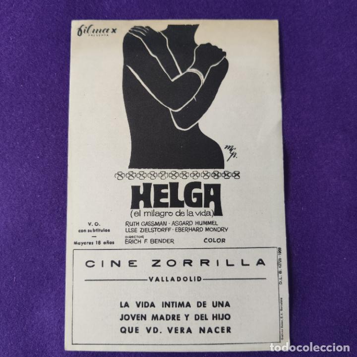 Cine: PROGRAMA DE CINE ORIGINAL. VALLADOLID. HELGA (EL MILAGRO DE LA VIDA). SIMPLE. - Foto 1