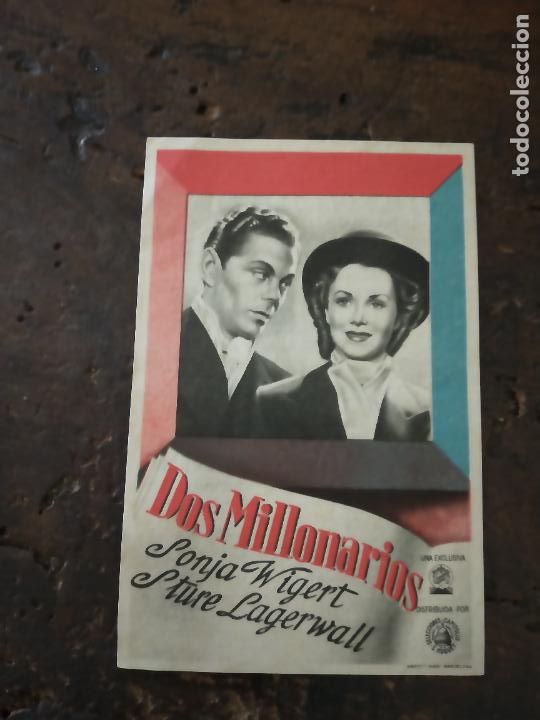 Cine: DOS MILLONARIOS. SONJA WIGERT. PROGRAMA DE CINE CON PUBLICIDAD. - Foto 1