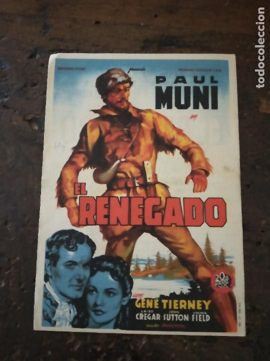 Cine: EL RENEGADO PAUL MUNI PROGRAMA DE CINE CON PUBLICIDAD. - Foto 1
