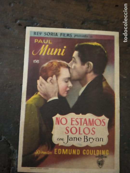 Cine: NO ESTAMOS SOLOS. PAUL MUNI. PROGRAMA DE CINE CON PUBLICIDAD. - Foto 1