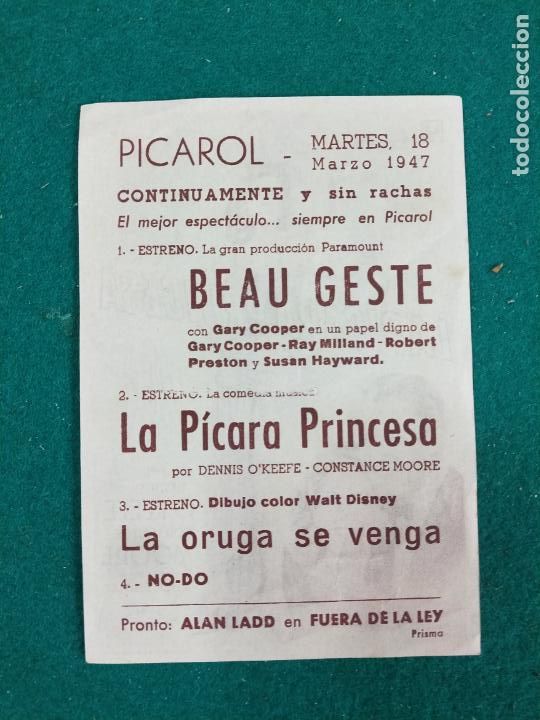 Cine: LA PICARA PRINCESA.. PROGRAMA DE CINE CON PUBLICIDAD. - Foto 2
