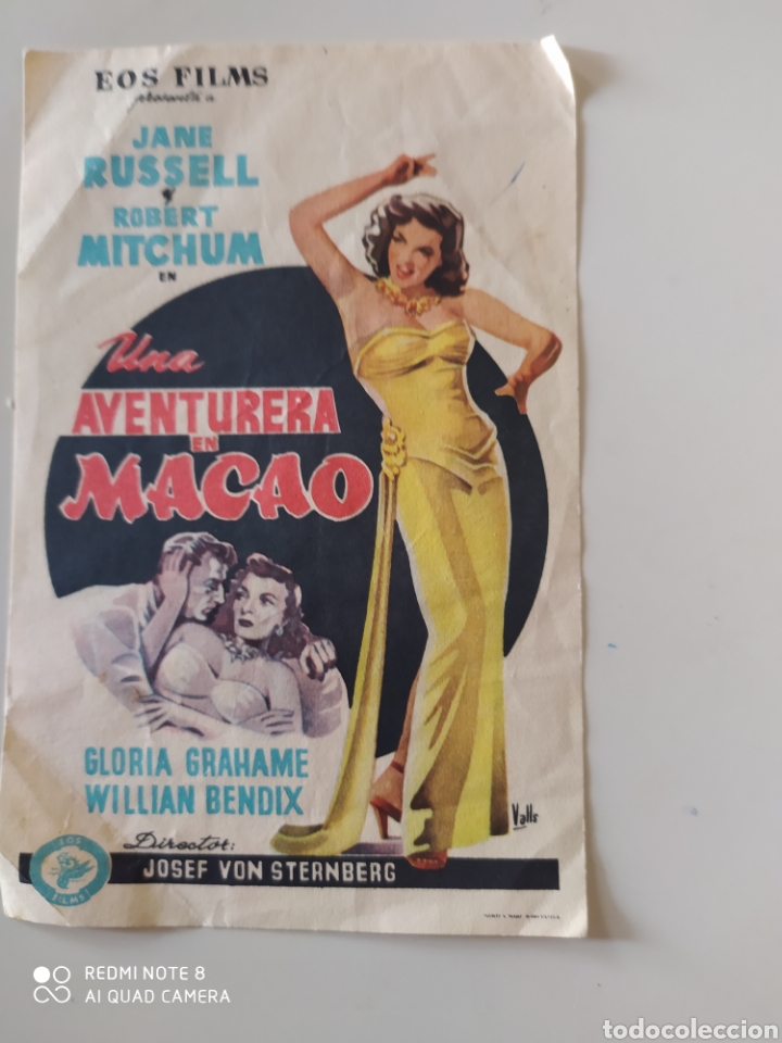  Foglietti di film di film antichi di cinema: Folleto Antiguo publicitario de la pel&iacute;cula Una Aventurera Macao
