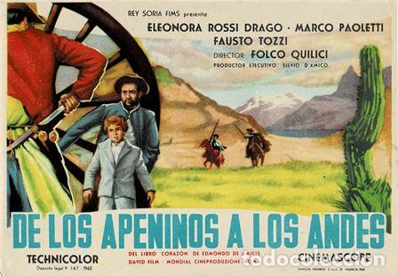 Cine: PROGRAMA DE CINE: DE LOS APENINOS A LOS ANDES PC-5587 - Foto 1