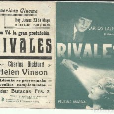 Cine: PTCC 119 RIVALES PROGRAMA DOBLE UNIVERSAL CHARLES BICKFORD HELEN VINSON