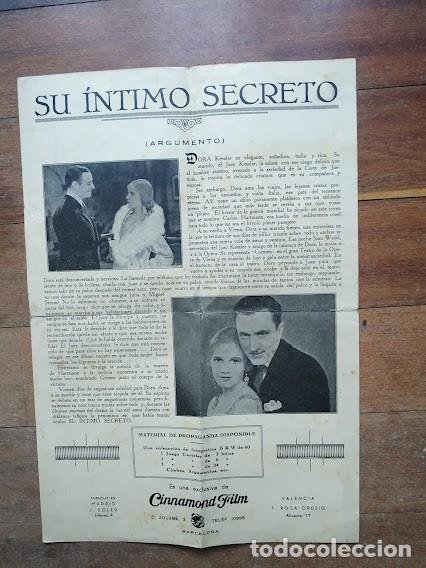 Cine: PTCC 119 SU INTIMO SECRETO PROGRAMA GUIA CINNAMOND ANN HARDING JOHN LODER - Foto 2